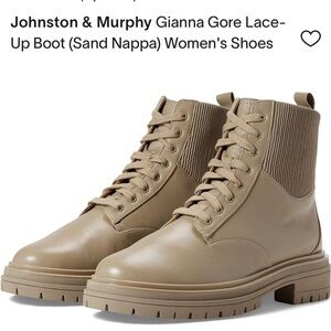 Johnston & Murphy Gianna Gore Lace-Up Boot (Sand Nappa) Women's Shoes